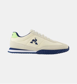 Sneakers rétro-running avec détails suede Veloce - Le Coq Sportif - White aspargus et blue opal