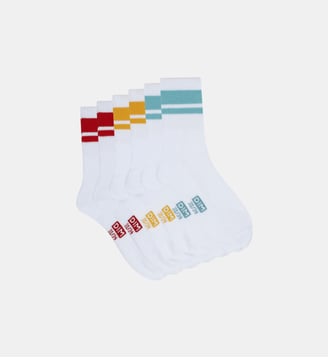 Lot de 3 paires de chaussettes rayées Dim Sport - Dim - Blanc et bleu