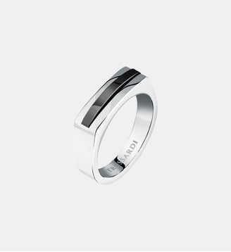 Bague T-STEEL - Trussardi - Black stainless steel