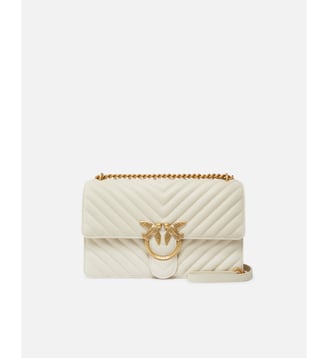 Sac bandoulière moyen love bag one chevron - Pinko - Blanc