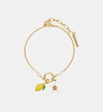Bracelet fin citron et fleur de citronnier - Les Néréides - Jaune