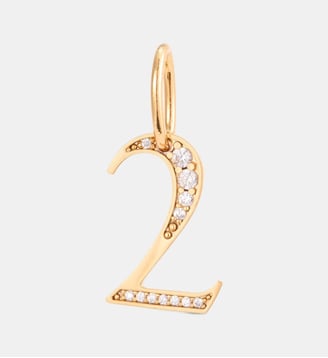 Pendentif chiffre 2, Sensibilité et Fidélité - Les Néréides - Doré