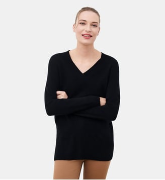 Pull mfrank 100% cachemire - Motif uni - Caroll - Noir