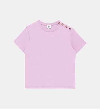T-shirt manches courtes col rond uni TAIGA - La Petite Etoile - Parme