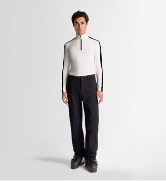 Sous-pull Alpille IV ajusté stretch col montant zippé - Fusalp - Blanc et noir