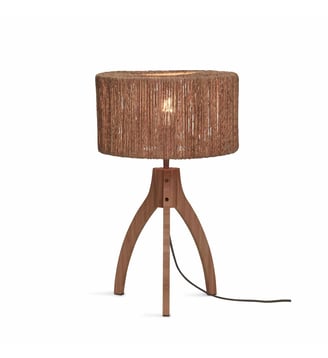Lampe de Table Iguazu - Jute/Bambou Noir - Ø30x41cm - Good&Mojo - Naturel