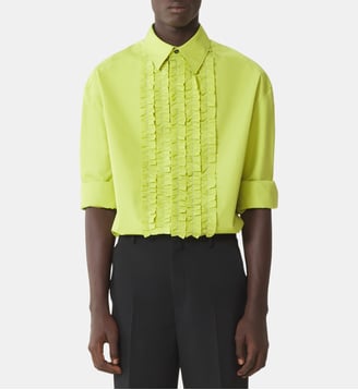 Chemise À Plastron En Popeline De Coton - Lanvin - Vert
