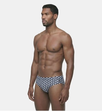 Slip De Bain À Motif Géométrique - Ron Dorff - Bleu marine