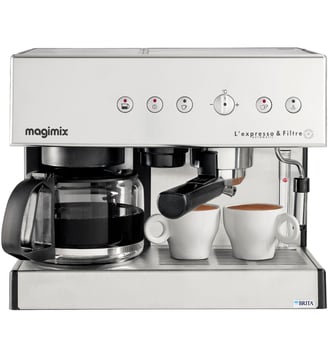 Expresso combiné cafetière 11423 AUTO CHROME MAT - Magimix - Gris