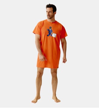 Maxi Tee-Shirt en jersey de coton léger - Pilote de lit - Arthur - Orange