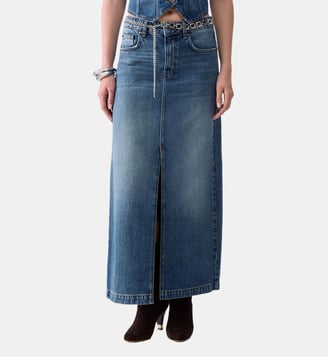 Jupe longue en denim - Liu Jo - Denim bleu