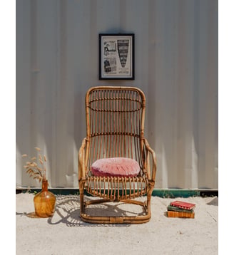 Fauteuil en osier Ernest N°1031- Produit chiné - Debongout - Bois clair