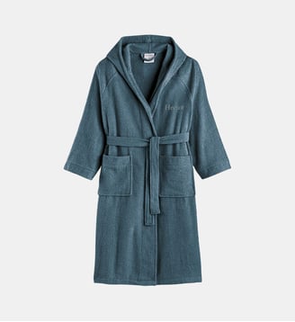 Peignoir capuche personnalisé 350 g/m2 - La Redoute Interieurs - Bleu atlantique