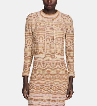 Cardigan en maille fantaisie - Sandro - Marron