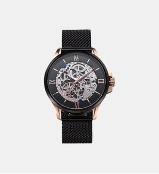 Montre automatique Round Noir MOW006 - Montignac - Doré rosé