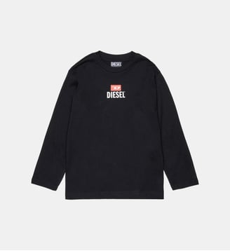 T-shirt à manches longues avec logo - Diesel Kids - Noir