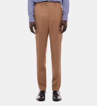 Pantalon de costume ajusté en flanelle - Fursac - Camel