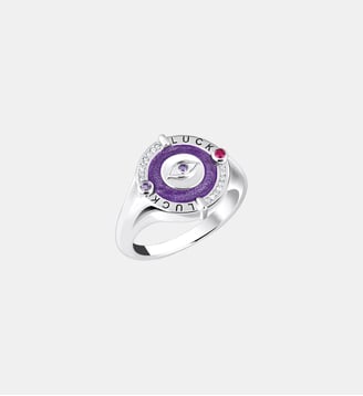 Chevalière œil émail à froid et pierres - Thomas Sabo - Argent