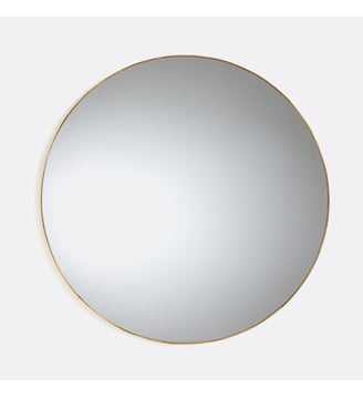 Miroir rond en métal acier Ø 70 cm - La Redoute Interieurs - Laiton