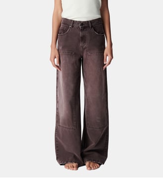 Jean Charpentier taille haute Mila - Ikks - Dark plum