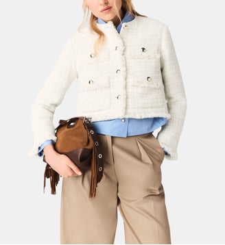 Veste courte en tweed - Maje - Écru