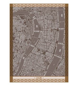 Torchon À vol d'oiseau Lyon - Le Jacquard Francais - Chêne