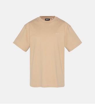 T-shirt droit signature en coton - Schott - Beige