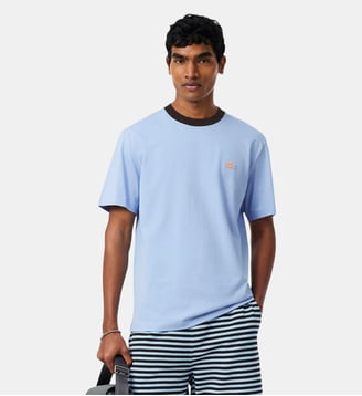 T-shirt color-block coton - Lacoste - Bleu clair