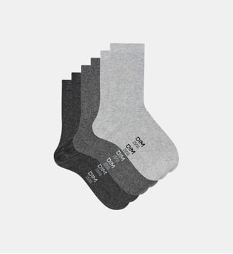 Lot de 3 paires de chaussettes Coton - Dim - Noir et gris