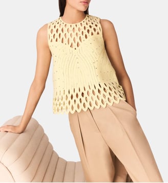 Top en crochet strassé Maje