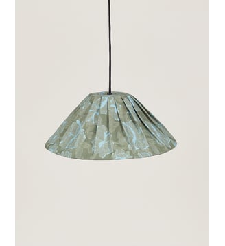 Abat-jour plissé pour suspension 50 cm Ava - Nobodinoz - Green peonies