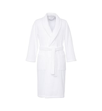 Peignoir de bain long en coton modal - Yves Delorme - Blanc