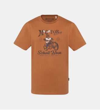 T-shirt biker cartoon - Schott - Camel