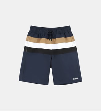 Maillot de bain avec rayures - BOSS Kidswear - Bleu cargo