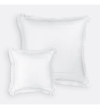 Housse de coussin coton brodé à volant La Redoute Interieurs