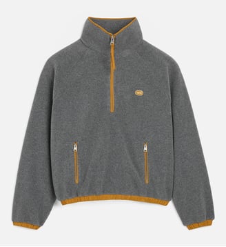 Vareuse unisexe en polaire patch Ami - AMI Paris - Gris cendre