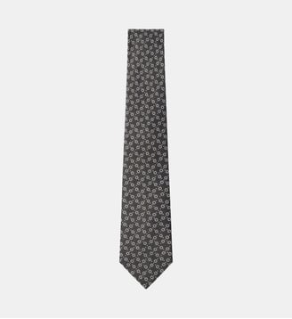 Cravate En Soie Et Lin À Motif Natte Cercle - Hackett London - Forest green