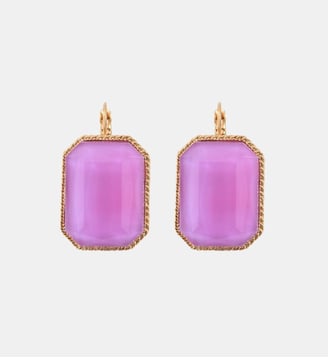 Boucles d'oreilles dormeuses   - Louise - Satellite - Violet