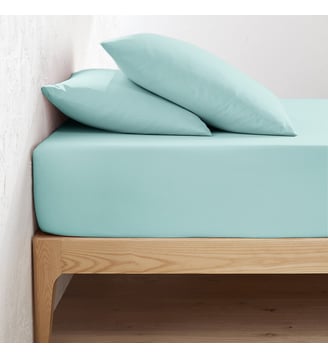 Drap housse uni coton bio, bonnet 30cm La Redoute Interieurs