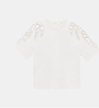T-shirt manches courtes col rond uni TAISY - La Petite Etoile - Écru