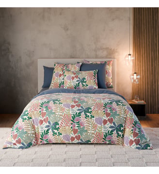Pack Housse De Couette + Taie(s) D'oreiller Hippie - Anne de Solène - Bleu foncé