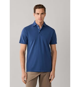 Polo Coupe Regular À Manches Courtes En Piqué - Hackett London - Airforce blue