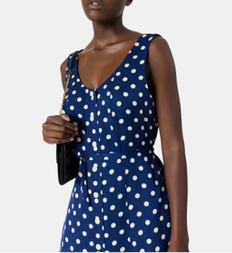 Robe midi sans manche à pois - RAVITA - Gerard Darel - Bleu vif