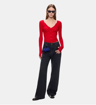 Jean wide leg à porter de deux façons - Pinko - Bleu foncé