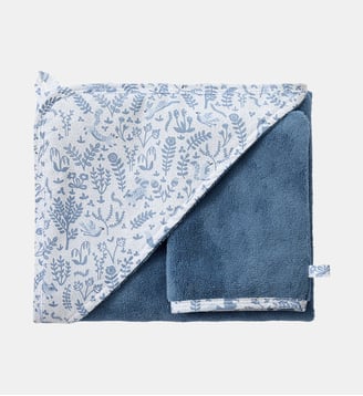 Cape de bain + gant - BB & Co - Bleu