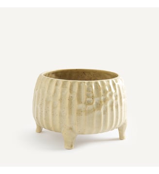 Cache-pot, en céramique brillante, hauteur 12,5 cm - AM.PM - Taupe