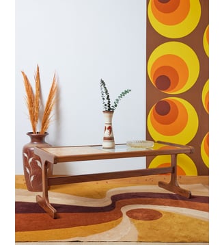Table basse en céramique Donna N°737- Produit chiné - Debongout - Bois foncé