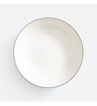 Lot de 4 assiettes creuses porcelaine - La Redoute Interieurs - Blanc et noir