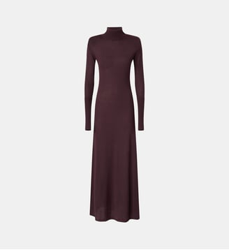 Robe longue à col roulé en laine mérinos - Pinko - Violet