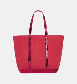 Cabas M Zippé En Toile - Vanessa Bruno - Rouge framboise